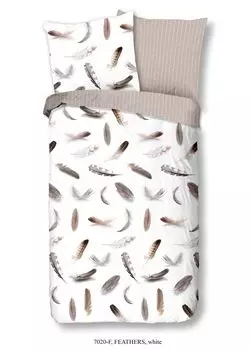 Постельное белье Good Morning с перьями - 135х200 см - фланель/бобр Muller Textil