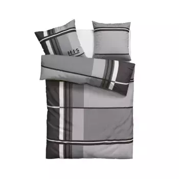 Постельное белье H.I.S "CASSIA", в спортивном дизайне в клетку, постельное белье из хлопка, по размеру. 135х200см, серый