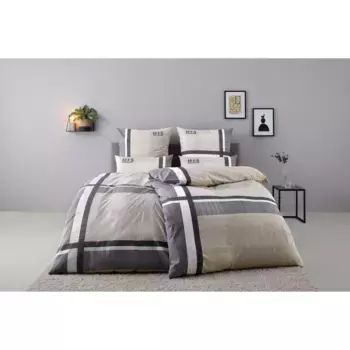 Постельное белье H.I.S» Линус в размере. 135х200 или 155х220 см", бобер уютное тепло зимой, постельное белье из хлопка в полоску, бежевый