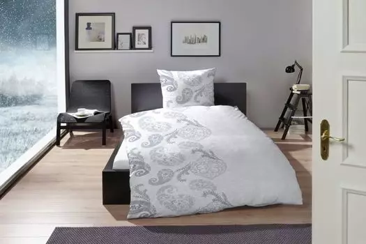 Постельное белье Hahn тонкий лен Dillingham серый 135x200 см + 80x80 см