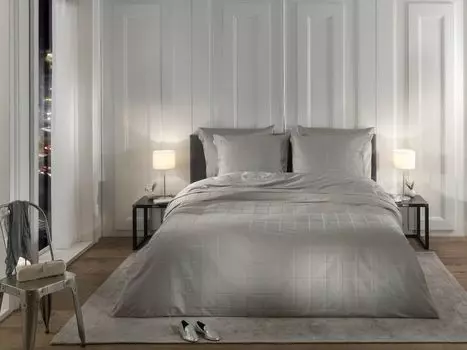 Постельное белье Heckett and Lane Diamante 1 постельное белье 260х220см с 2 подушками 60х70см 100% хлопок Мако сатин Glacier Grey Heckett & Lane