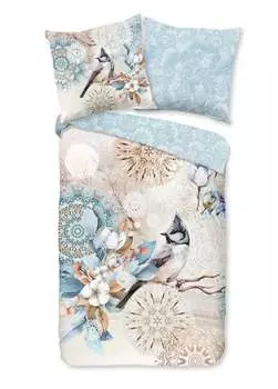 Постельное белье HIP "Фриор" с мандалами и птичкой - мульти - 155 х 220 см - 100% хлопок/фланель (бобер) Muller Textil