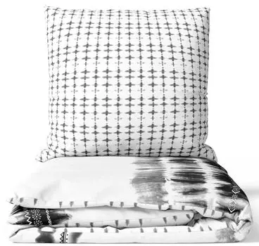 Постельное белье хлопок 155 х 200 в полоску черно-белые в полоску бохо батик двусторонняя Renforce 4 шт leonado vicenti