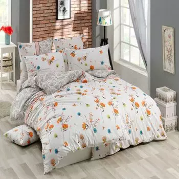 Постельное белье хлопок 155х220 см, наволочка из 2 предметов 80х80 см, комплект пододеяльников Renforce на молнии Buymax