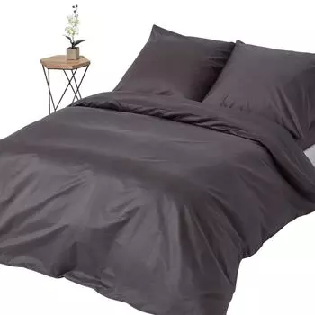 Постельное белье HOMESCAPES антрацит плотность нити 1000, 240 x 220 см