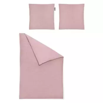Постельное белье Irisette "Carla в качестве сатина Mako, 100% хлопок, постельное белье и наволочка на молнии, просты в уходе, 100% хлопок, с шелковистым блеском, можно использовать круглый год" (3 шт.), розовый