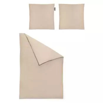 Постельное белье Irisette "Carla в качестве сатина Mako, 100% хлопок, постельное белье и наволочка на молнии, просты в уходе, 100% хлопок, с шелковистым блеском, можно использовать круглый год" (3 шт.), цвет natur