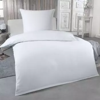 Постельное белье из 2 предметов из мягкого хлопка, мягкого тонкого льна 135x200 + наволочка 80x80, теплый зимний пододеяльник для одеял, размер: 135x200 + 80x80, мотив дизайна: белый Dreamhome