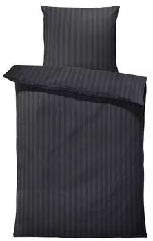 Постельное белье из 4 предметов 155x220 см в полоску черного цвета, гостиничное постельное белье из микрофибры One-Home