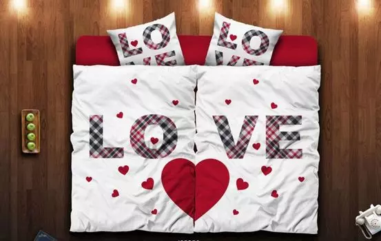 Постельное белье из 4 предметов микрофибра комплект из микрофибры 135 x 200 см постельное белье партнер партнер пара любовь любовь сердце белый красный 4 шт leonado vicenti