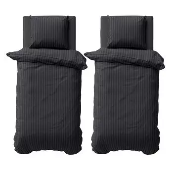 Постельное белье из микрофибры Visaggio, 4 предмета, 135 x 200 см/80 х 80 см, черный