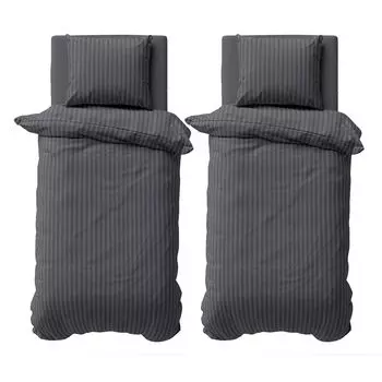 Постельное белье из микрофибры Visaggio, 4 предмета, 135 x 200 см/80 х 80 см, темно-серый