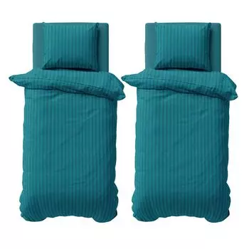 Постельное белье из микрофибры Visaggio, 4 предмета, 155 x 220 см/80 х 80 см, бирюзовый