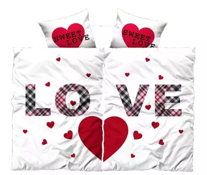 Постельное белье из 4 предметов 135х200 см Love Partner белый микрофибра 2 комплекта leonado vicenti