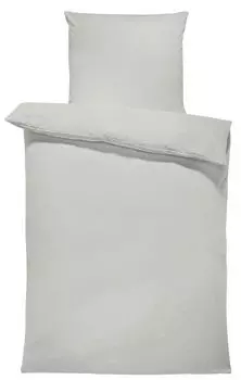 Постельное белье из двух предметов 155х220 см однотонное серое серебро оверсайз хлопок Renforce One-Home
