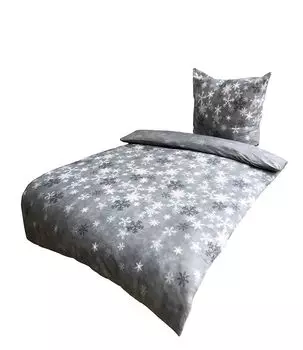 Постельное белье из двух предметов 155х220 флисовое зимнее термофлисовое теплое приятное Рождество leonado vicenti, серый