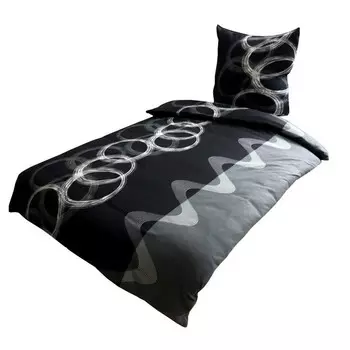 Постельное белье из двух предметов 155х220 флисовое зимнее термофлисовое теплое приятное Рождество leonado vicenti, черный