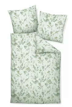 Постельное белье из фланели из шиншиллы Janine, зеленый/оливково-зеленый