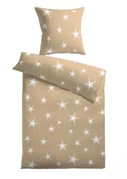Постельное белье из флиса из микрофибры Звезды Kinzler, бежевый