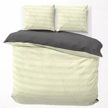 Постельное белье из хлопчатобумажного хлопка 240х220 см бежевый антрацит двусторонний двусторонний пододеяльник из микрофибры 3 предмета Visaggio