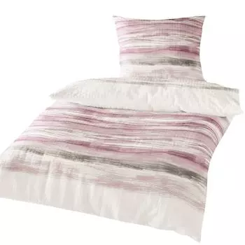 Постельное белье из хлопчатобумажной ткани Dream Sleep волны розовое 240x220 см + 2x 80x80 см Traumschlaf