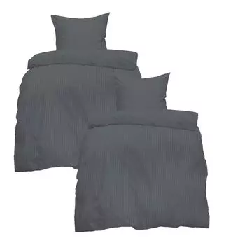 Постельное белье из хлопка 135х200 4 шт. на молнии - серый Casa Colori