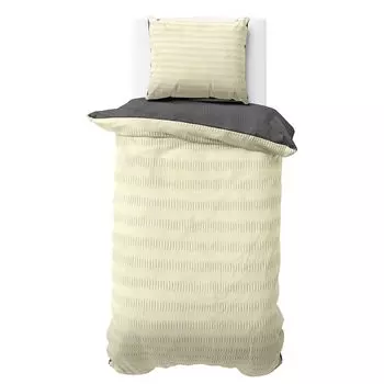 Постельное белье из хлопка 135х200 см бежевый антрацит двусторонний двусторонний пододеяльник из микрофибры 2 предмета Visaggio