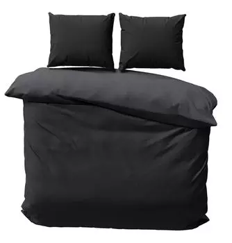 Постельное белье из хлопка, однотонные, двусторонние летние пододеяльники из микрофибры, размер: 3 шт., 240 x 220 см, цвет: черный/антрацит One-Home