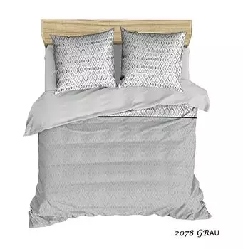 Постельное белье из хлопка Ranforce, 3 предмета, 200х200 см, модель 2078, серый Sale and More