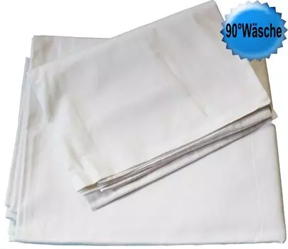 Постельное белье из хлопка, устойчивое к кипячению, застежка отельная, 2 шт.: 140х210+80х80см, белый, Линон, стирка 95 градусов KH-Haushaltshandel