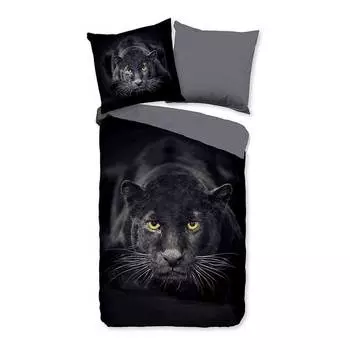 Постельное белье из микрофибры пантера Pure, черный