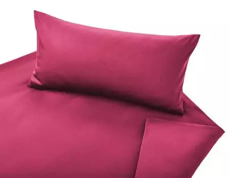 Постельное белье из органического сатина Cotonea Классическая наволочка одноцветная Сангрия-I188 Размер 40х80 см