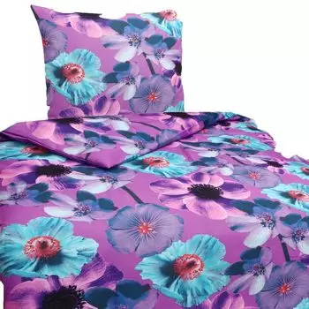 Постельное белье из сатина из микрофибры цветы 135х200 и 80х80 комплект 2 шт. 4 шт Высококачественный фиолетовый: 2 шт aboutyourhome-shop