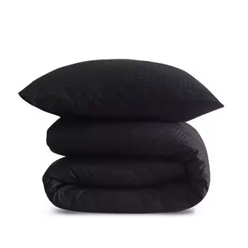 Постельное белье из сатина, комплект постельного белья, пододеяльник, наволочка на молнии, размер 155 х 200 см, цвет US-542 черный Eftelia Textile GmbH