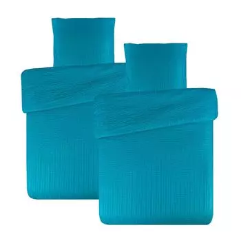 Постельное белье из сирсакера из микрофибры простой структуры 2 шт. 4 шт 135х200 80х80 бирюзовый: 4 шт aboutyourhome-shop