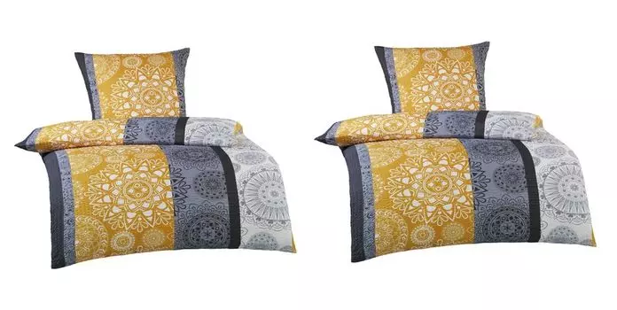 Постельное белье из сирсакера из микрофибры, двойная упаковка, 4 шт., на молнии 2x ок. 135x200 см + 2x ок. 80x80 см. Дизайн: VIANA MB Warenhandel24