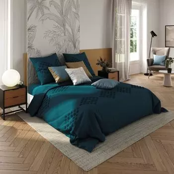Постельное белье из стираного хлопка - Бирюзовый, 240x220 см - Atmosphera crateur d'intrieur