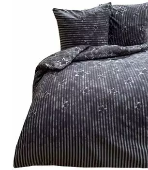 Постельное белье из термофлиса 200х200 Зимний комплект из флиса серо-белые звезды 3 шт leonado vicenti