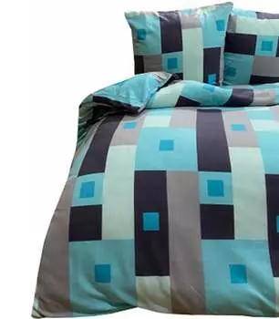 Постельное белье из термофлиса 220х240 Зимний комплект из флиса Бирюзово-Серый Антрацит 3 шт leonado vicenti