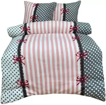 Постельное белье из термофлисовой микрофибры 200х200 см, розовый, черный, в горошек, в полоску, на молнии leonado vicenti