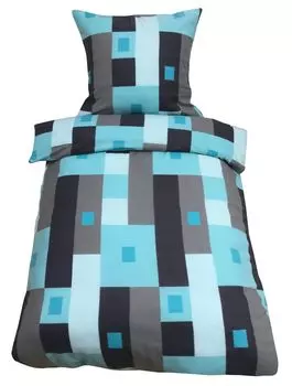 Постельное белье из трех предметов 200 х 200 см бирюзово-антрацитово-серого термофлисового зимнего комплекта leonado vicenti, бирюзовый