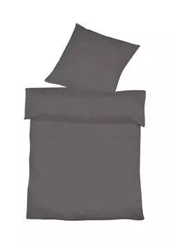 Постельное белье изделия имитация льна прованс Fleuresse, антрацитовый