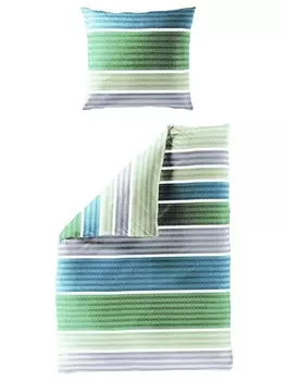 Постельное белье JACK 2 tlg Mako Satin 135x200cm Streifen, цвет grn/blau