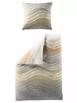 Постельное белье JACK 2 tlg Mako Satin 135x200cm Wellen, цвет grau/braun