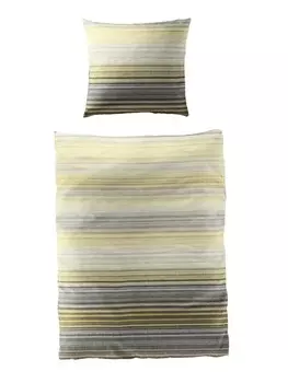 Постельное белье JACK 2 tlg Mako Satin 135x200cm Streifen, цвет gelb/grau