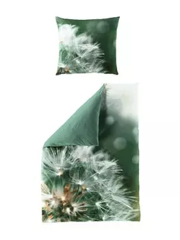 Постельное белье JACK 2 tlg Mako Satin 135x200cm Pusteblume, оливковый