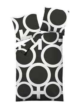 Постельное белье JACK 3 tlg Feinbiber 240x220cm Symbole, черный