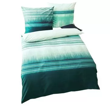 Постельное белье JACK by Kaeppel Biber 2 шт. Хлопок с градиентом бирюзово-синих полосок Energize, размер: постельное белье 135х200см.