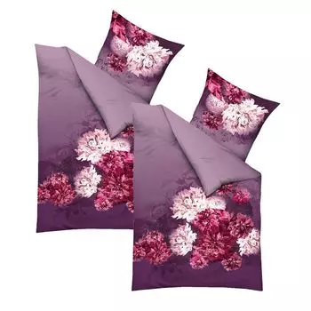 Постельное белье JACK by Kaeppel Fein Biber из 4 предметов 135x200см фламенко фиолетовый фиолетовый розовый