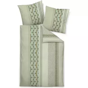 Постельное белье Janine «CARMEN S55089-08 *155x220, 80x80», на молнии, цвет salbeigrn